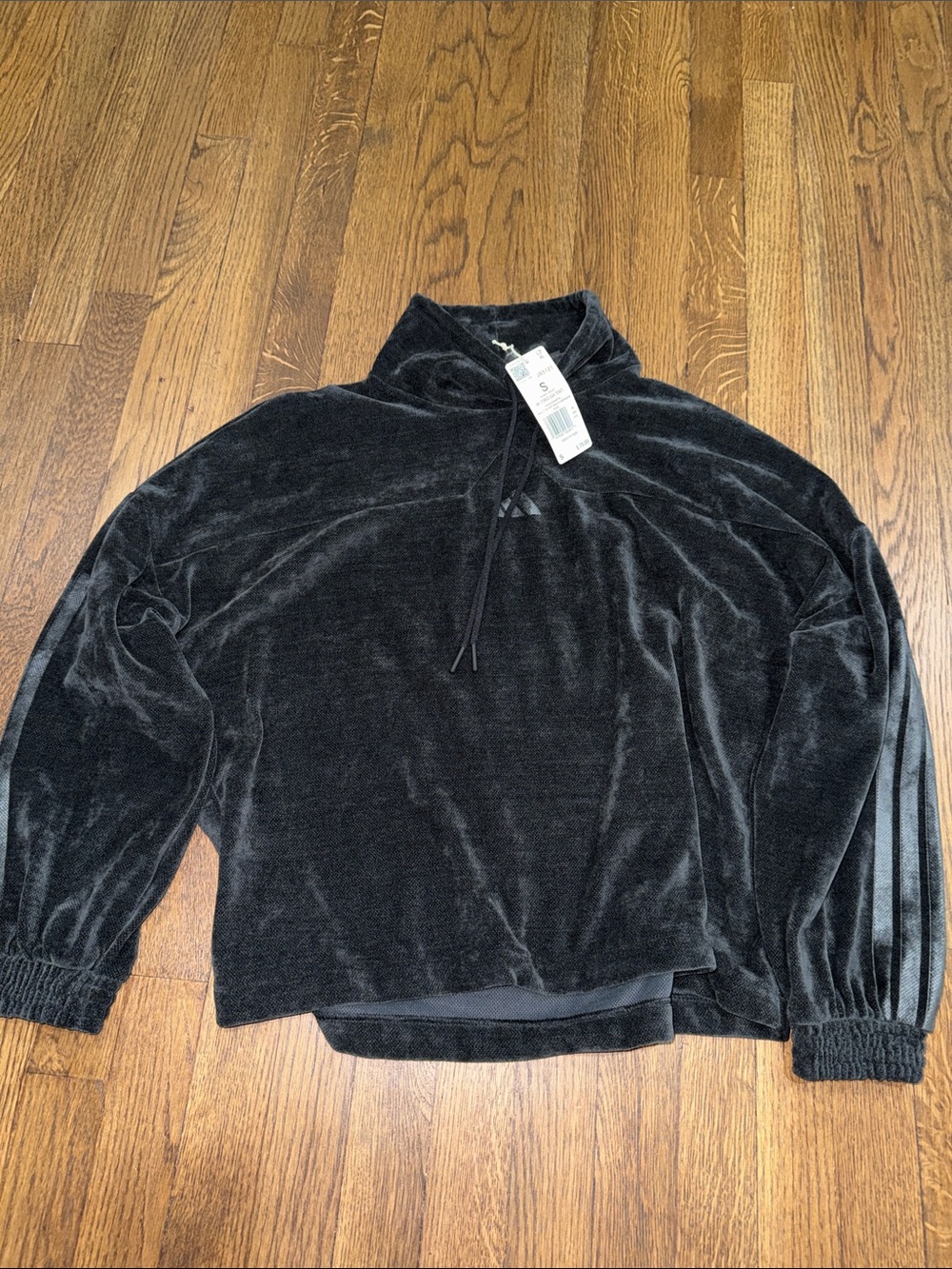 adidas Black Velour Cowl Neck Pullover